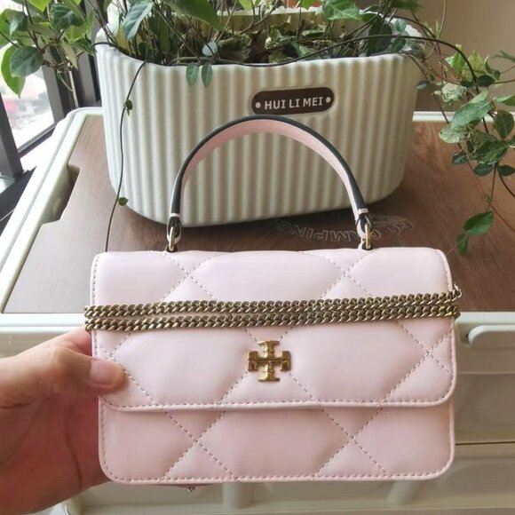 NEW Tory Burch MINI KIRA DIAMOND QUILT TOP-HANDLE CROSSBODY IN PINK Authentic - Picture 3 of 9